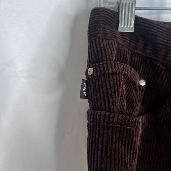 Lauren Ralph Lauren Corduroy Jeans Brown Classic Neutral Fall Size 14 - Picture 7 of 9